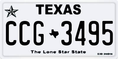 TX license plate CCG3495