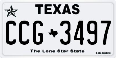 TX license plate CCG3497