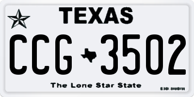 TX license plate CCG3502