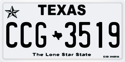 TX license plate CCG3519