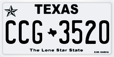 TX license plate CCG3520