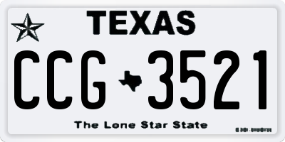 TX license plate CCG3521