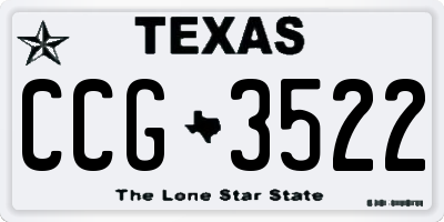 TX license plate CCG3522