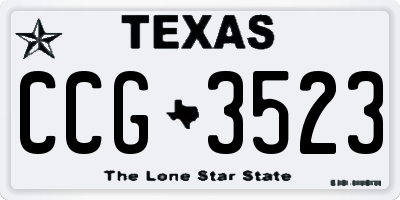 TX license plate CCG3523