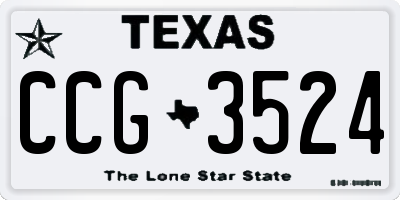 TX license plate CCG3524