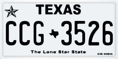 TX license plate CCG3526