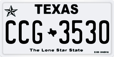 TX license plate CCG3530