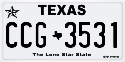 TX license plate CCG3531