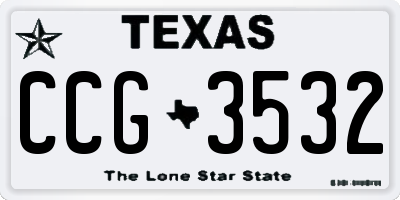 TX license plate CCG3532
