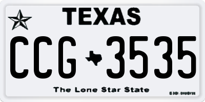 TX license plate CCG3535