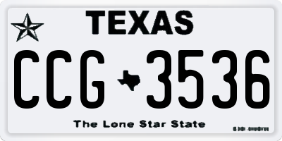 TX license plate CCG3536