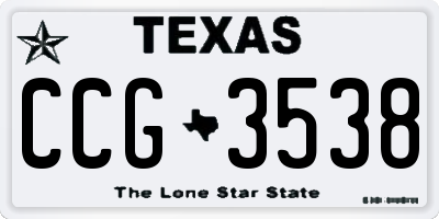 TX license plate CCG3538