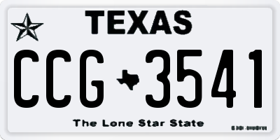 TX license plate CCG3541