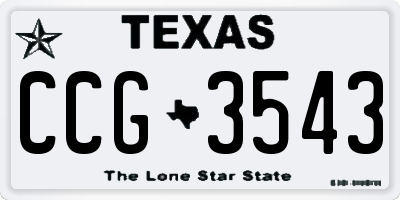 TX license plate CCG3543