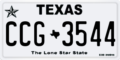 TX license plate CCG3544