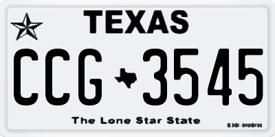 TX license plate CCG3545
