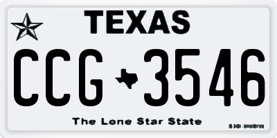 TX license plate CCG3546