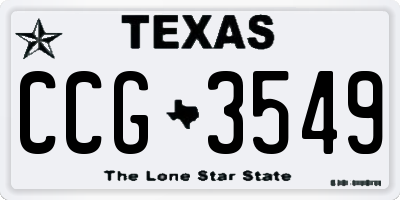 TX license plate CCG3549