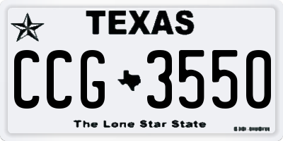 TX license plate CCG3550