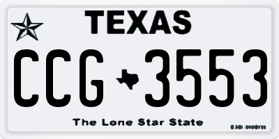 TX license plate CCG3553
