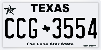 TX license plate CCG3554