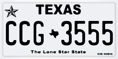 TX license plate CCG3555