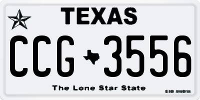 TX license plate CCG3556
