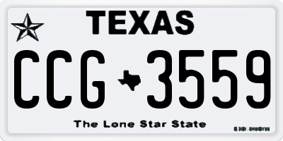TX license plate CCG3559