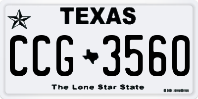TX license plate CCG3560