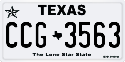 TX license plate CCG3563