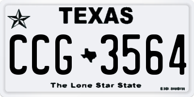 TX license plate CCG3564