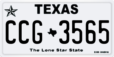 TX license plate CCG3565