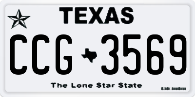 TX license plate CCG3569