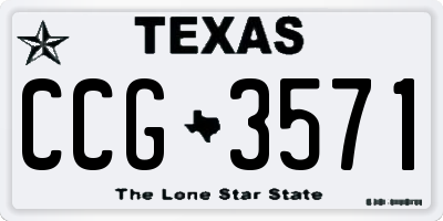 TX license plate CCG3571