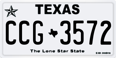 TX license plate CCG3572