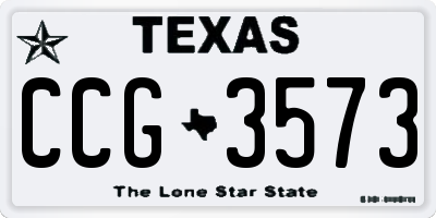 TX license plate CCG3573