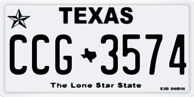 TX license plate CCG3574