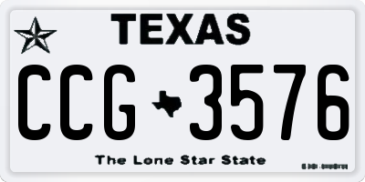 TX license plate CCG3576