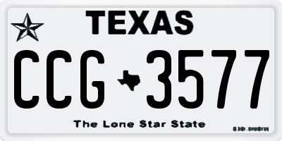 TX license plate CCG3577