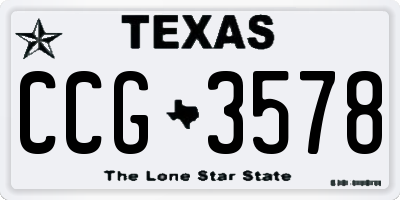 TX license plate CCG3578