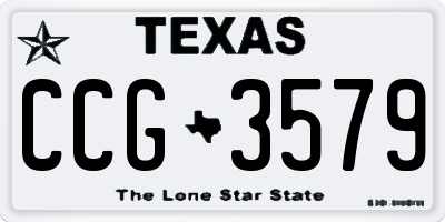 TX license plate CCG3579