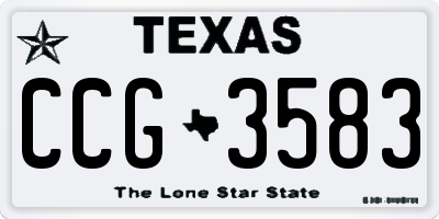 TX license plate CCG3583