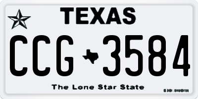 TX license plate CCG3584
