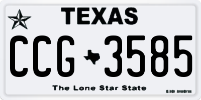TX license plate CCG3585