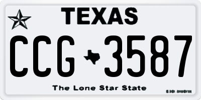TX license plate CCG3587