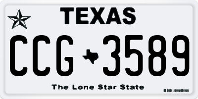 TX license plate CCG3589