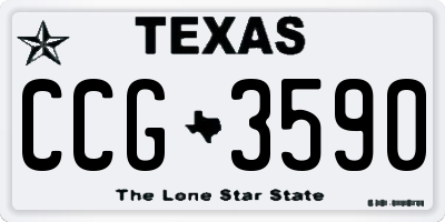 TX license plate CCG3590