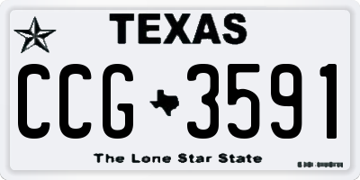 TX license plate CCG3591