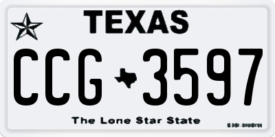 TX license plate CCG3597