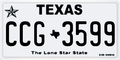 TX license plate CCG3599
